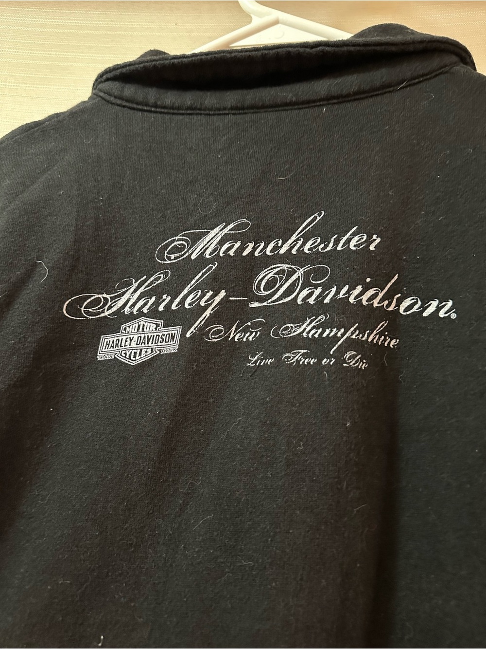 Harley Davidson Black Zip Up Sweatshirt Motorcycle Graphic Women’s Medium - Picture 8 of 8